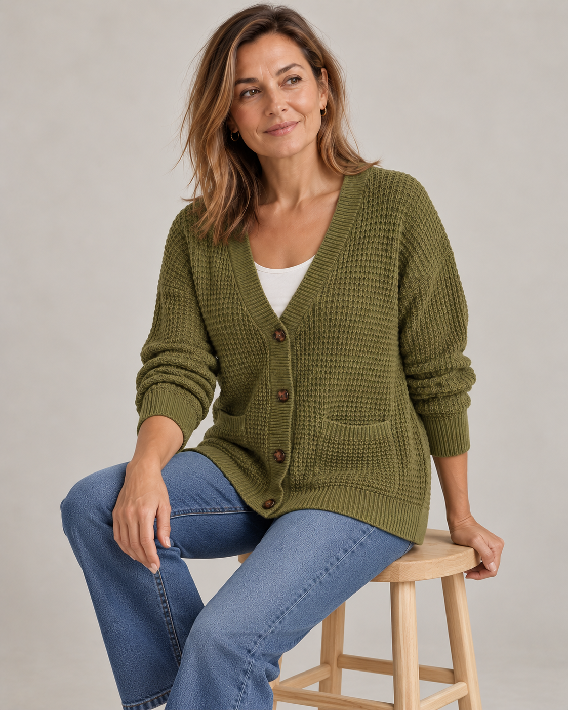Sitting: the relaxed cut and the two patch pockets