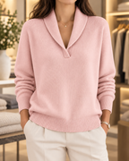 Louise – Shawl-Collar V-Neck Sweater