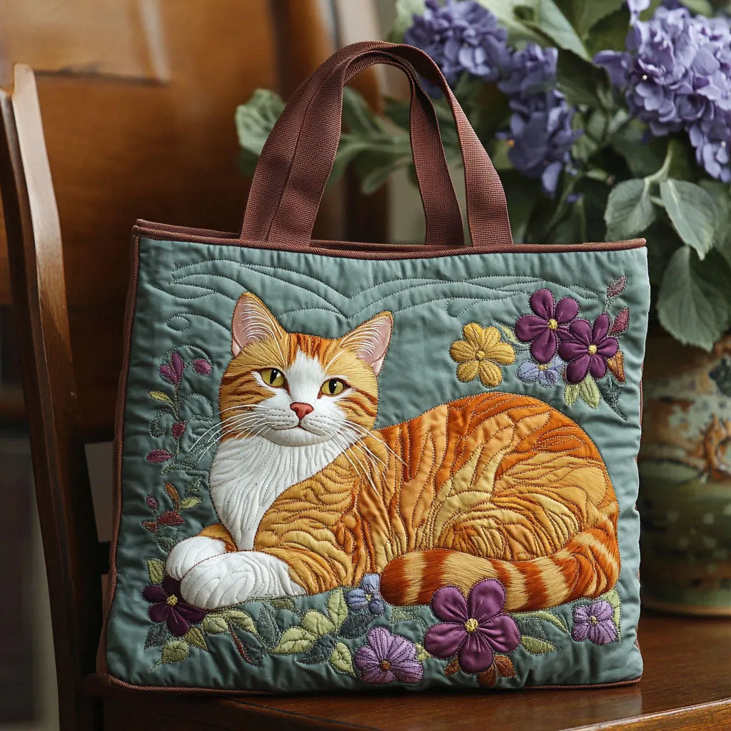 Capucine – Cat Motif Quilted Tote Bag
