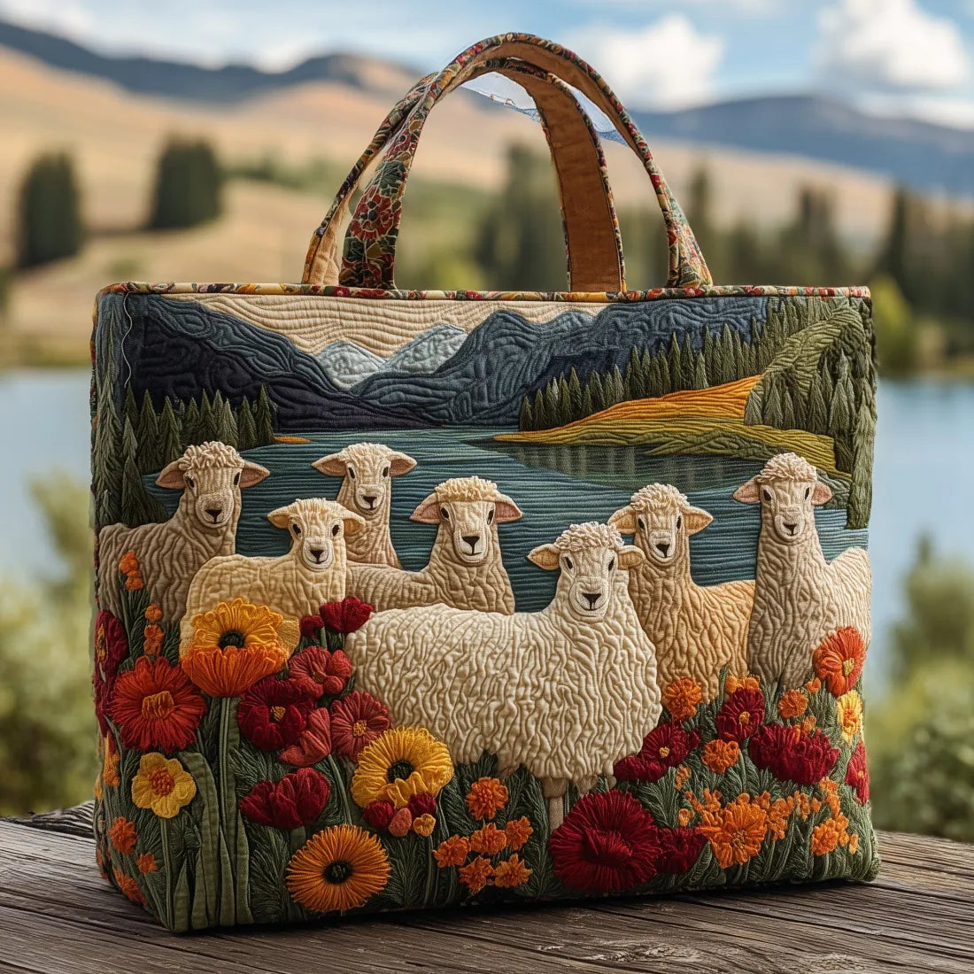 Sidonie – Sheep by the Lake Tote Bag