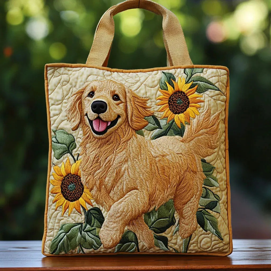 Lucienne – Golden Quilted Tote Bag