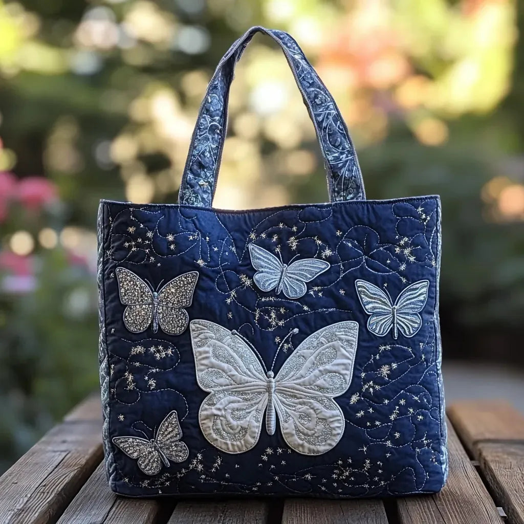 Esme – Silver Quilted Tote Bag