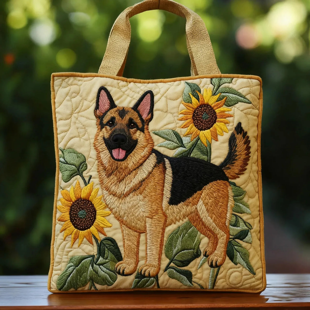 Clemence – German Shepherd Floral Tote Bag