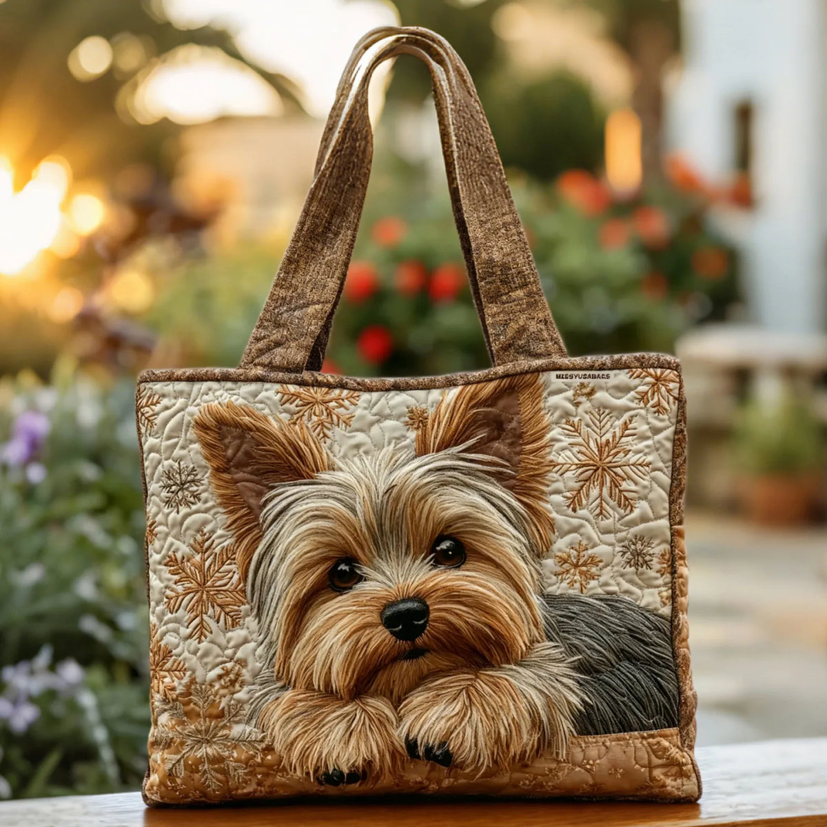 Yvette – Yorkie Quilted Tote Bag
