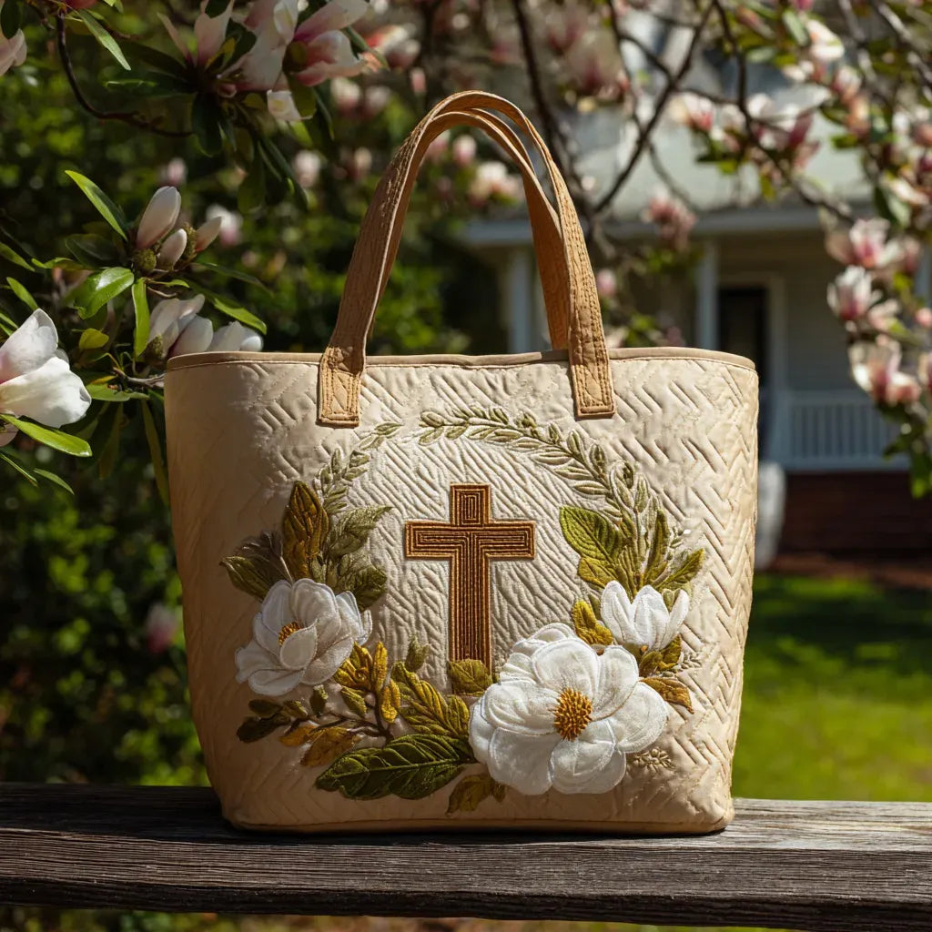 Ondine – Cross Motif Quilted Tote Bag