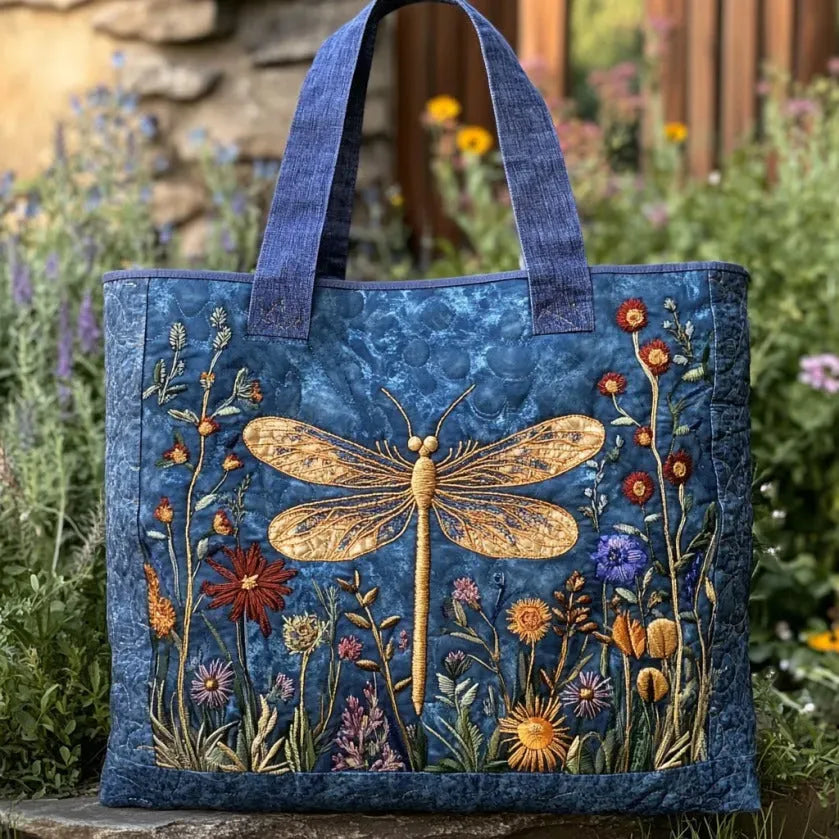Leonie – Dragonfly Quilted Tote Bag