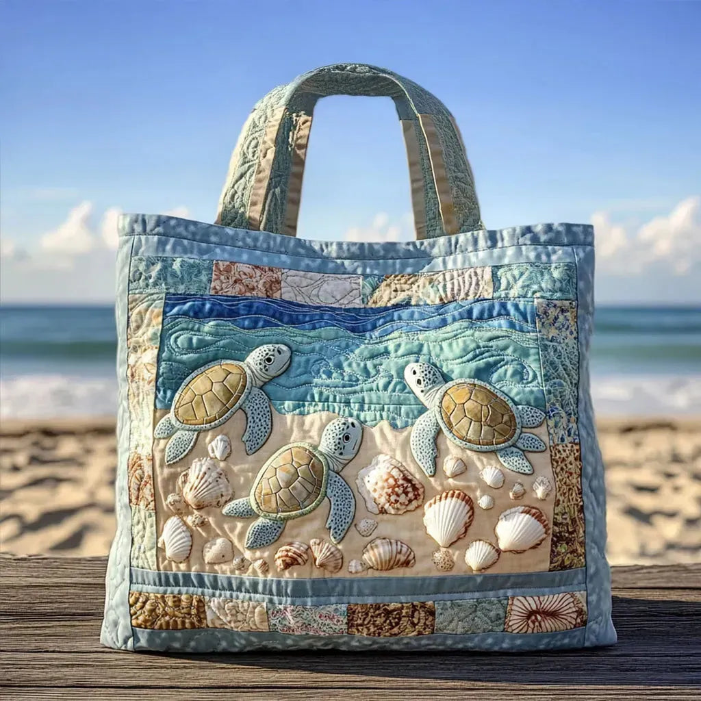Delphine – Turtle Quilted Tote Bag