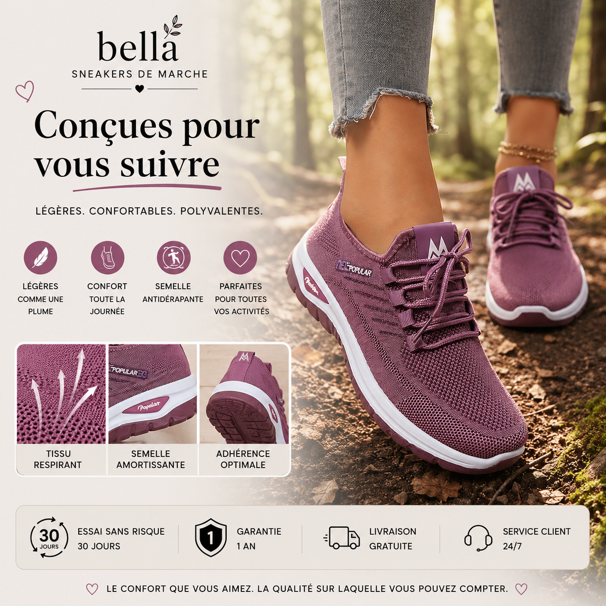 Julie | Espadrilles respirantes de marche