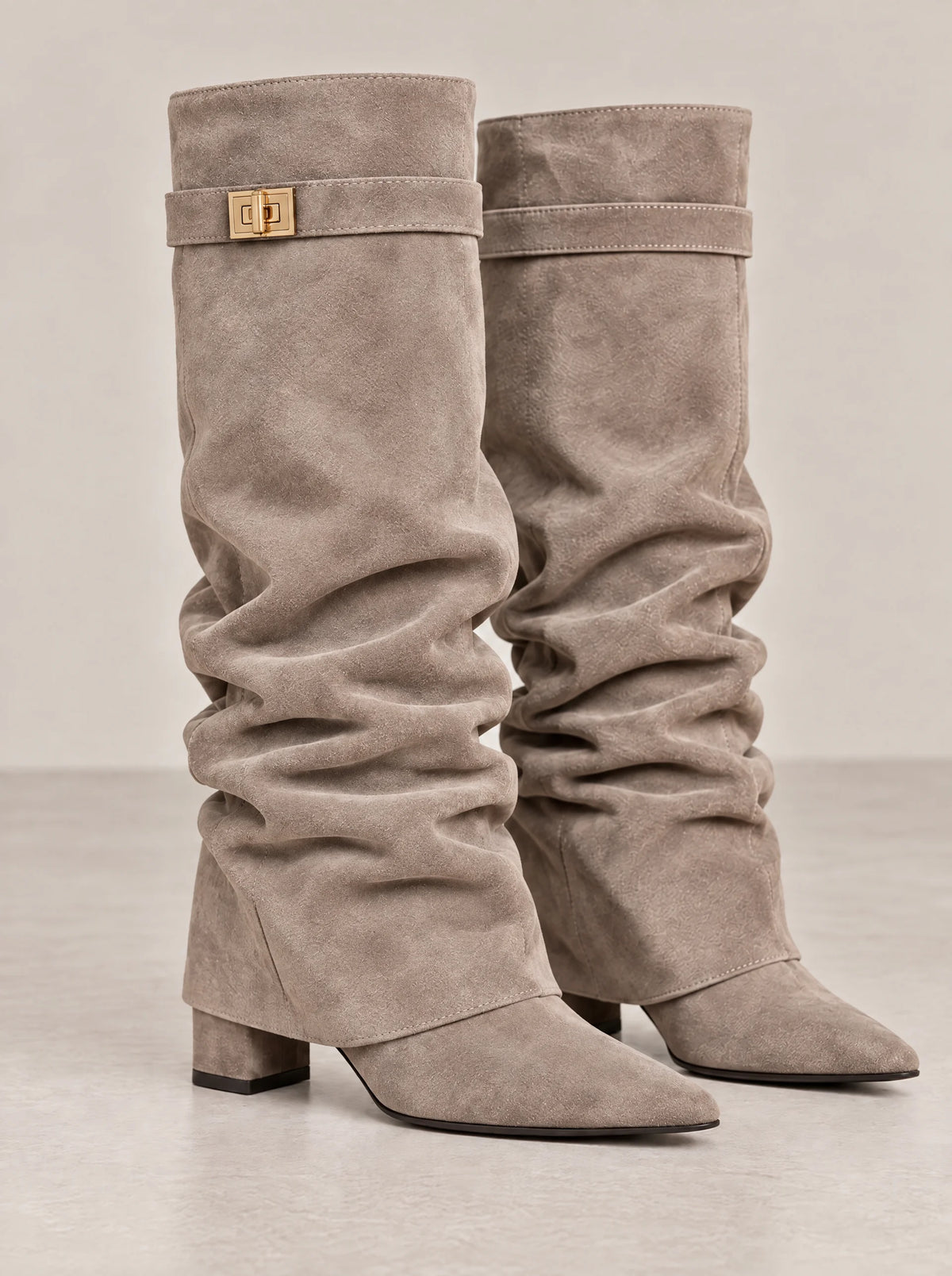 Sienna – Slouchy Faux Suede Knee-High Boots