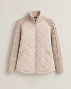 Lena quilted jacket – cream, laid flat