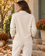 Louise – Shawl-Collar V-Neck Sweater