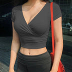 ELAYNE™ – Chic V-Neck Crop Top