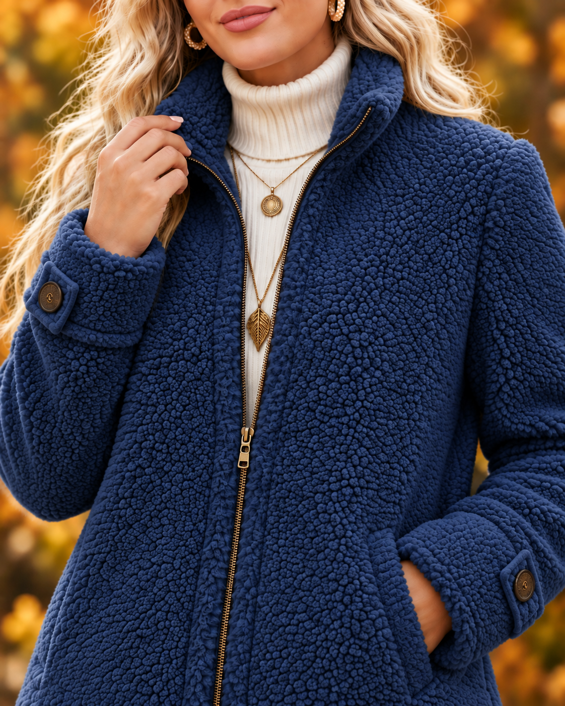 Romy – Teddy Fleece Zip-Up Jacket