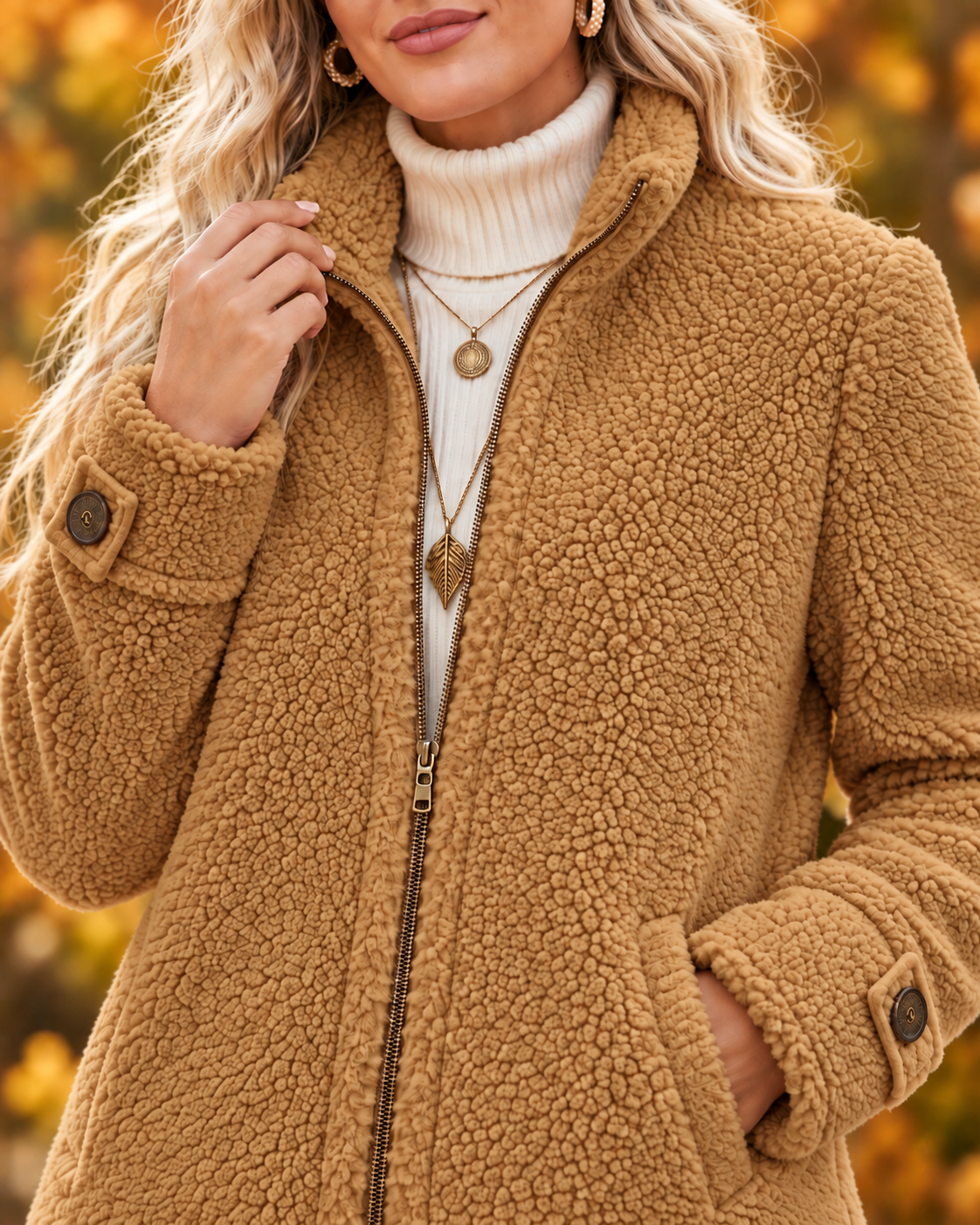 Romy – Teddy Fleece Zip-Up Jacket