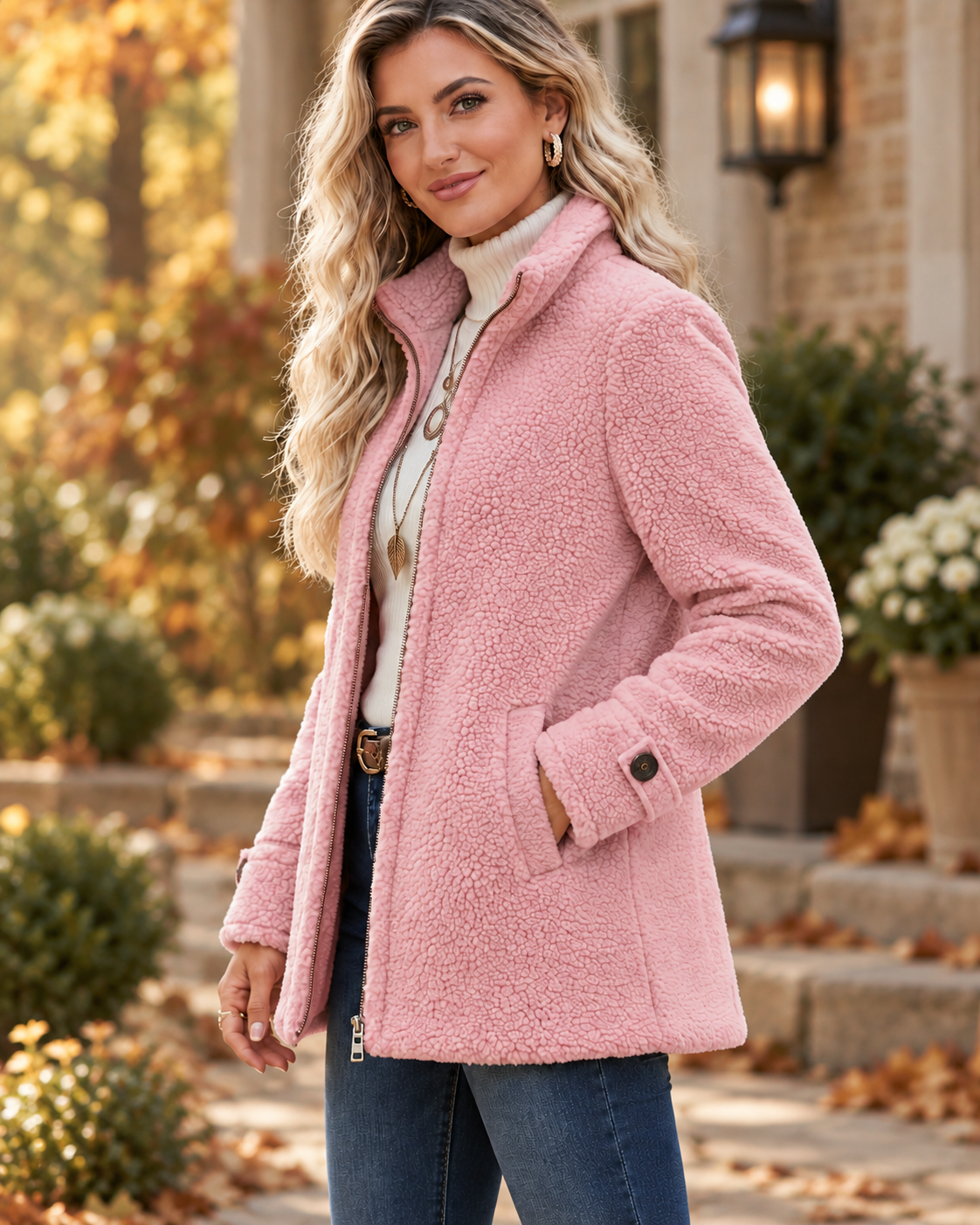 Romy – Teddy Fleece Zip-Up Jacket