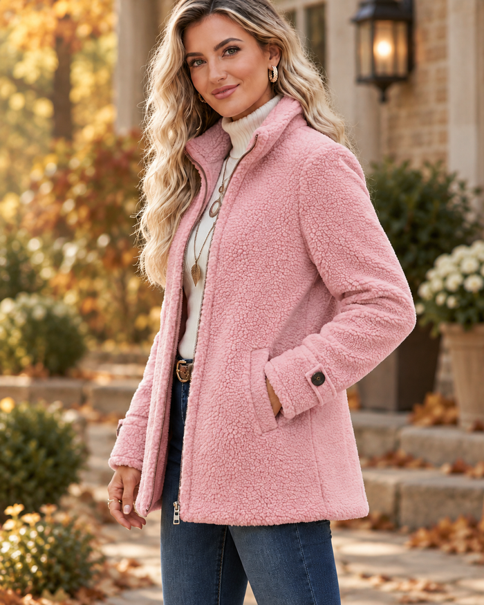 Romy – Teddy Fleece Zip-Up Jacket