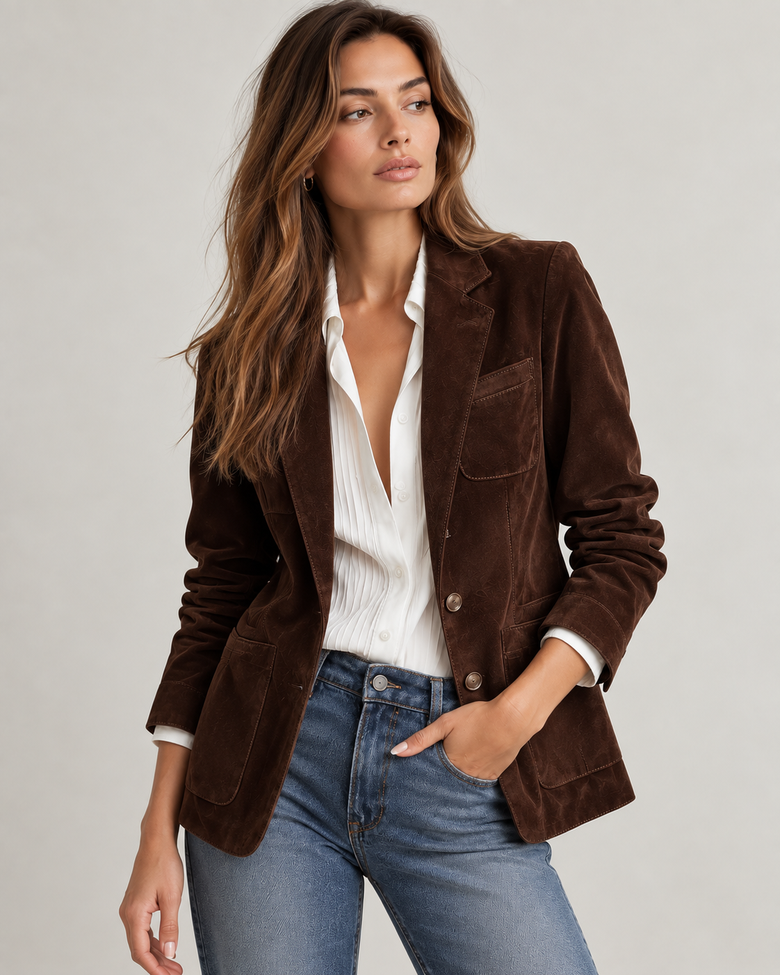 Vera – Faux Suede Blazer