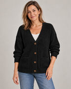Elise – Waffle-Knit Button Cardigan