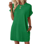 Nora textured T-shirt dress in green
