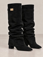 Sienna – Slouchy Faux Suede Knee-High Boots