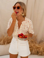 Zerivelle | Floral Puff Sleeve Blouse – Lightweight Summer Top for Women