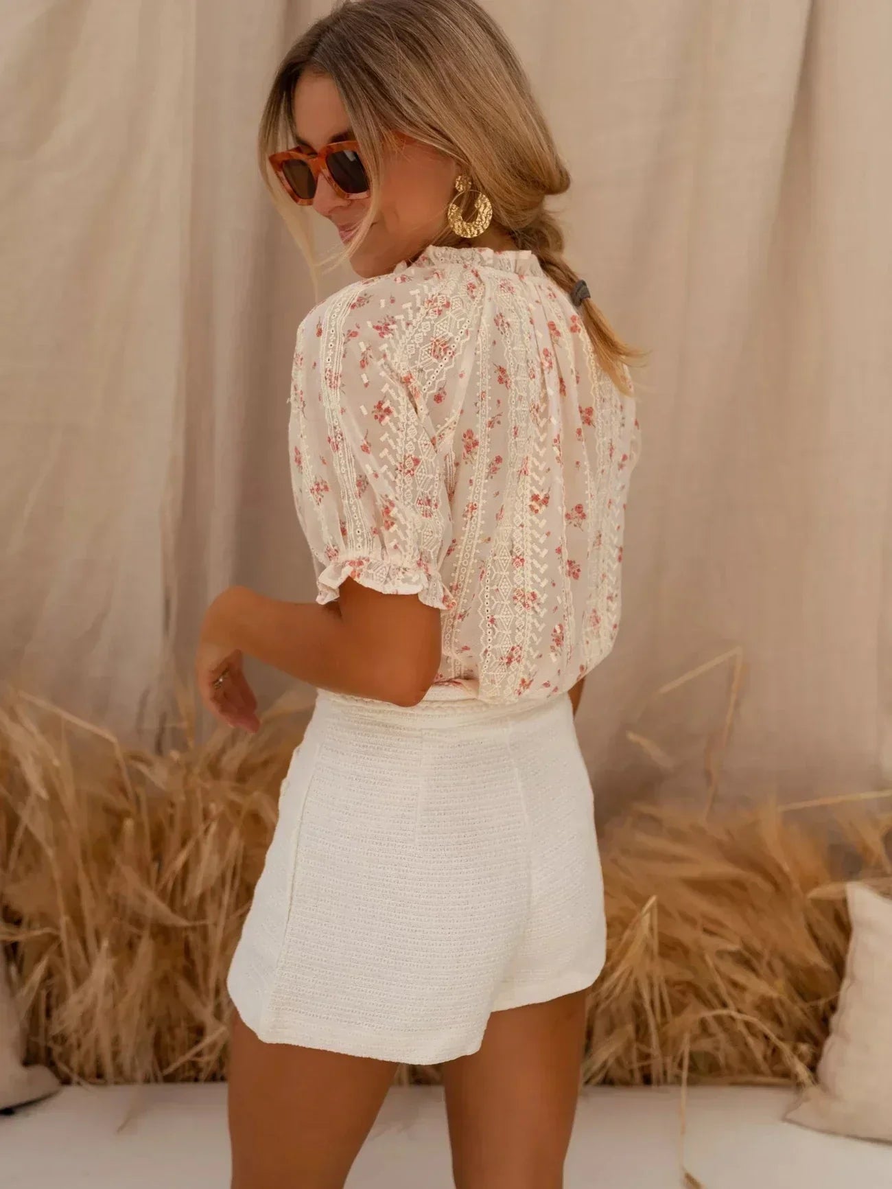 Zerivelle | Floral Puff Sleeve Blouse – Lightweight Summer Top for Women