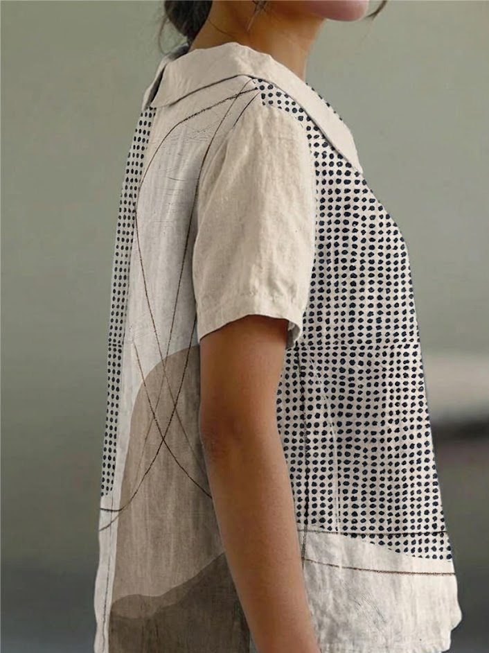 Lana | Abstract Pattern Shirt with Dots and Lines
