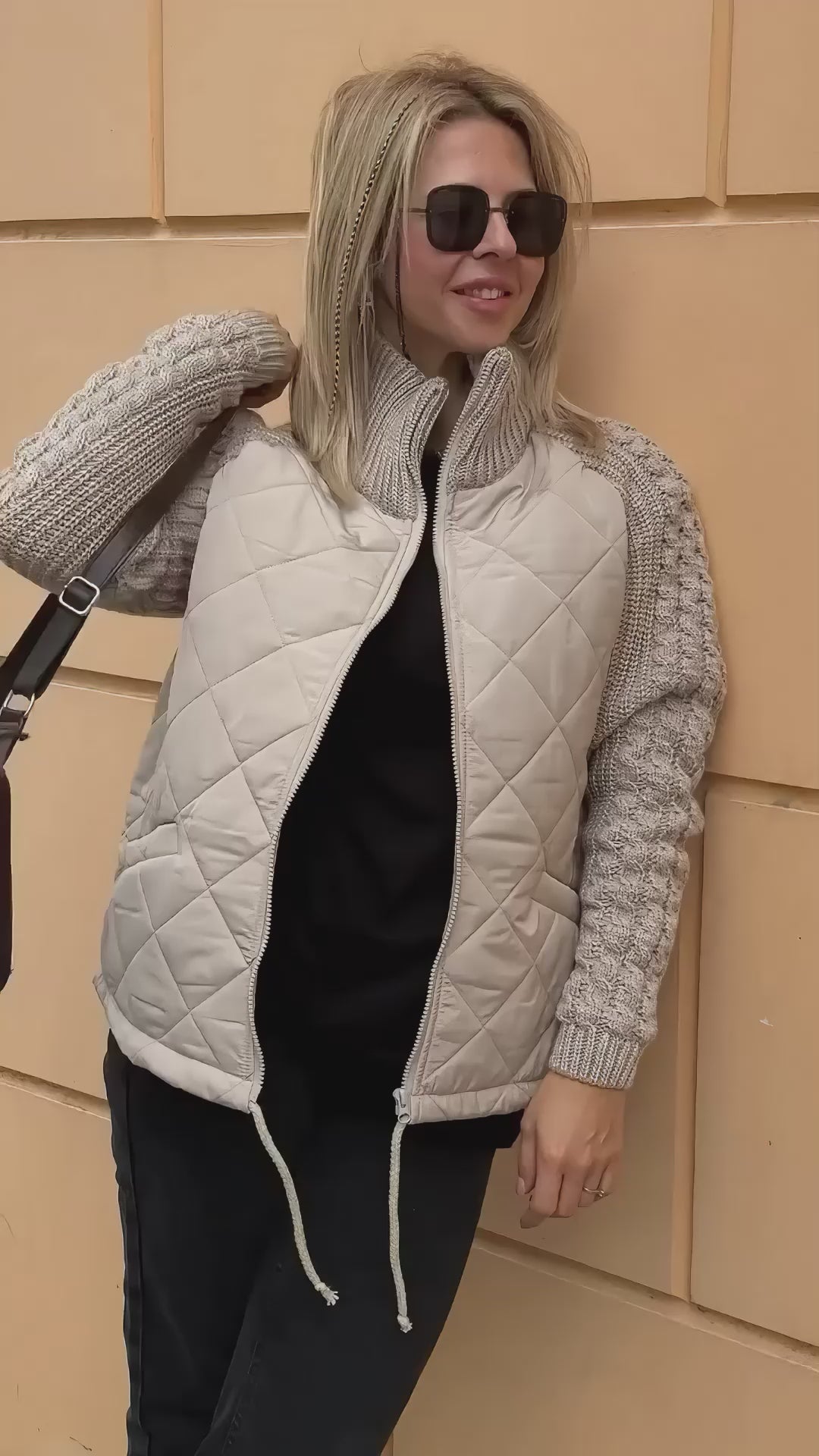 Lena quilted jacket in cream – video