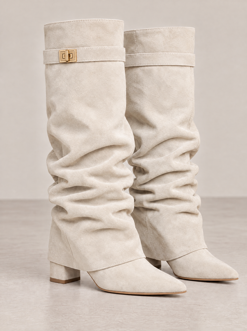 Sienna – Slouchy Faux Suede Knee-High Boots